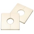 2pcs Abs Plastics Square Shaped Escutcheon Plate Wall Split Flange 33mm Diameter Wall-mounted Pipe Mouth Decorative Cover Gold 