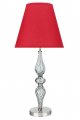 Aspen Creative 40087-2 29 High Transitional Metal Glass Table Smoke Colored With Hardback Empire Shaped 13 Wide Red Lamp Shade 