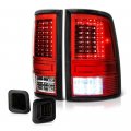 Red Lens C-shape Led Tail Light Full-led Smoke License Plate Lamp Assembly For 2009-2018 Dodge Ram 1500 2500 3500 Pickup Truck 