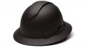 Pyramex Ridgeline Full Brim Hard Hat Vented 4-point Ratchet Suspension Matte Black Graphite Pattern 