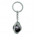 Graphics More Alien Head In Space Keychain Spinning Round Chrome Plated Metal