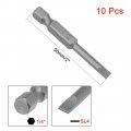 Uxcell 10pcs 1 4 Hex Shank 50mm Length Magnetic Sl4 Slot Head Screwdriver Bits S2 Alloy Steel