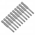 Uxcell 10pcs 1 4 Hex Shank 50mm Length Magnetic Sl4 Slot Head Screwdriver Bits S2 Alloy Steel
