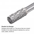Uxcell Carbide Burrs Rotary Files Double Cut Cylinder Tungsten Tip 8mm Cutting Head 6mm Shank 100mm 4-inch Length For Wood