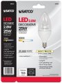 Satco Decorative Led Torpedo E12 Candelabra Bulb Warm White 25 Watt Equivalence 1 Pk