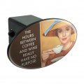 The Hours Between Coffee And Wine Really Have No Purpose Funny Humor Oval Tow Trailer Hitch Cover Plug Insert
