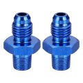 2pcs 4an Male Flare To 1 8 Npt Pipe Fitting Aluminum Straight Union Coupler Connector Fuel Hose Adapter For Automotive Blue 