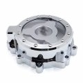 Httmt- Chrome Ninja Clear See Through Cnc Hollow Engine Stator Cover Crankcase Left Compatible With 2009-2021 Kawasak Zx-6r