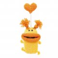 Ygmoner Universal Remote Key Fob Cover Big Mouth Little Monster Handmade Crochet Car Case Protector Bag Funny Gifts For Women 
