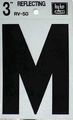Reflective Black Vinyl Letter M Self Adhesive 3 In Medium Size Rv-50 M 