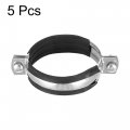 Uxcell Adjustable Pipe Bracket Clamp 2-1 2 63mm Wall Ceiling Mount Iron Strap Support 5pcs