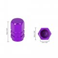 X Autohaux 8pcs Purple Tire Stem Valve Caps Wheel Covers Car Dustproof Hexagon Shape Aluminium Alloy Cap