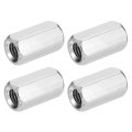 4pcs Unc 5 16 -18 Coupling Nuts 25mm Length 304 Stainless Steel Hex Rod Coupler Nut Fully Threaded Studding Connector Fasteners 