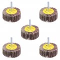 Uxcell 2-3 8 Inch Flap Wheels Shank Mounted Sanding Abrasive Wheel 80 Grits 5 Pcs