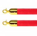 Red Velvet Stanchion Rope With Gold Color Plated Hooks 79 5 In Set Of 2 Model 54750