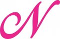 Stickertalk Cursive N Monogram Vinyl Sticker 4 5 Inches By 3 