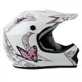 Tcmt Youth Pink Butterfly Dirt Bike Atv Helmet Motocross With Goggles And Gloves Medium