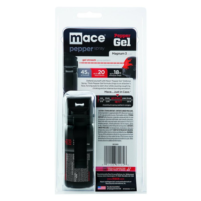 Mace Peppergel Large 45 Gram Uv Marking 10 Oc Flip-top Safety Cap Pepper