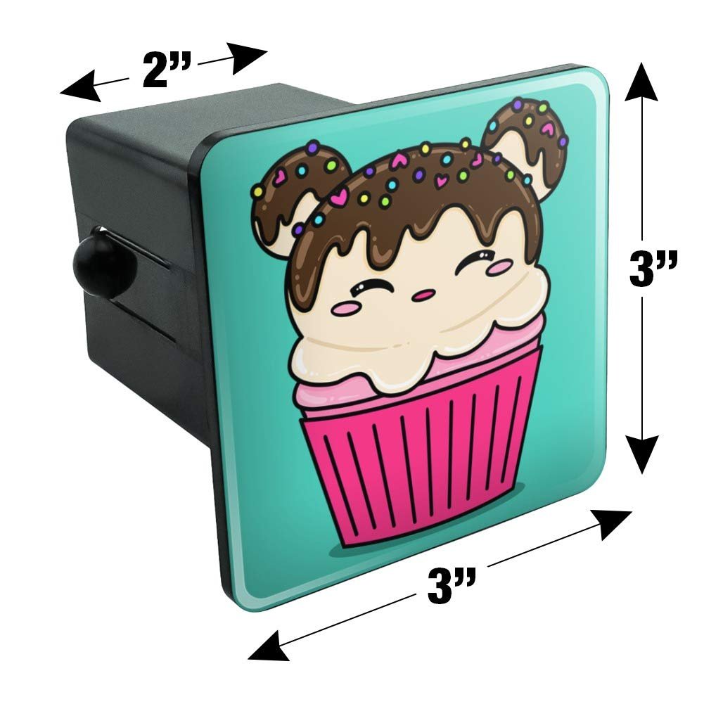Cute Mouse Bear Ice Cream Cupcake With Sprinkles Tow Trailer Hitch Cover For 2 In Receivers Black Abs Plastic Modern Style