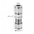 Uxcell Compression Tube Fitting 3 8 Od X Bulkhead Union Coupling Adapter 304 Stainless Steel