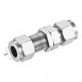 Uxcell Compression Tube Fitting 3 8 Od X Bulkhead Union Coupling Adapter 304 Stainless Steel