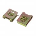Uxcell Fit M6 Screw 65mn Steel Zinc Plated U Nut Brass Tone 18mm X 14mm 25pcs