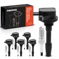 A-premium Set Of 6 Ignition Coil Pack And Iridium Spark Plugs Compatible With Ford F-150 2018-2021 Explorer 2020 Transit-150