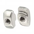 Uxcell Sliding T Slot Nuts M4 Half Round Roll In T-nut For 3030 Series Aluminum Extrusion Profile Carbon Steel Nickel-plated
