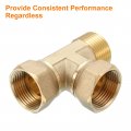 Uxcell Brass Tee Swivel Pipe Fitting 3 4 Npt Female X Female Male Way T-connector Coupler For Air Conditioner Refrigeration