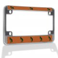 Fastasticdeals Metal Insert Bike License Plate Frame Tyrannosaurus B Weatherproof Motorcycle Accessories Chrome 4 Holes Solid 