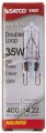 Satco S4621 35 Watt 400 Lumens T4 Halogen G9 Double Loop Base 120 Volt Clear Light Bulb Dimmable