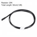 Uxcell 2pcs 20k Ntc Temperature Sensor Probe 50cm Digital Thermometer Extension Cable