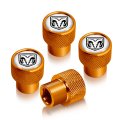Ram In White On Golden Premium Anodized Aluminum Tire Valve Stem Caps Set Of 4 