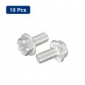 Uxcell M8x16mm Phillips Hex Head Flange Bolts 10pcs 304 Stainless Steelagon Hex Machine Screws