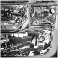 Auto Dynasty Chrome Housing Clear Corner Headlgiht Lamps Tool Kit Compatible With Ford F-150 15-17