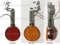 4 Round 48 Diodes Red Amber Led Signal Marker Light With Stainless Mounting Brackets Fits Kenworth Peterbilt Freightliner