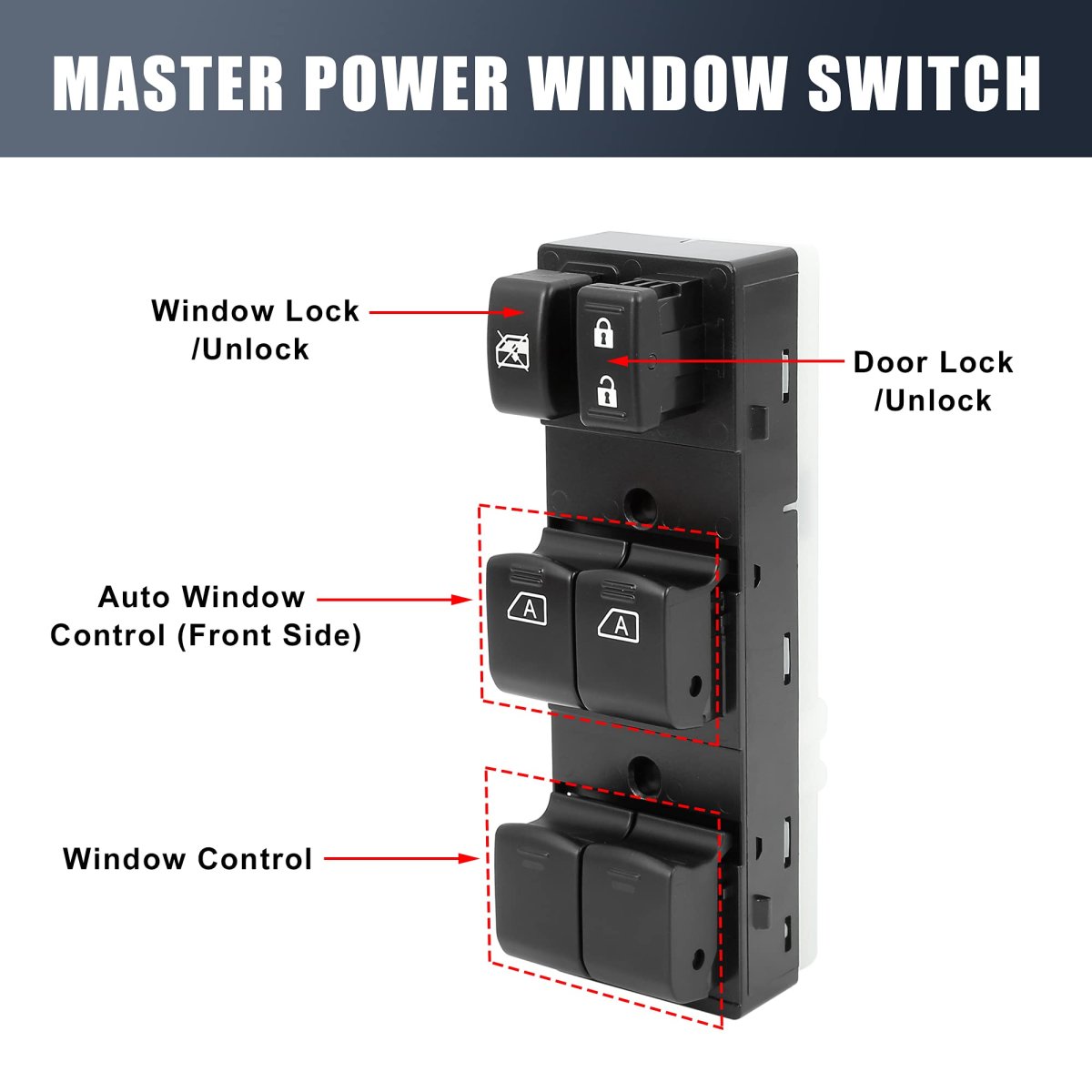 Master Driver Side Power Window Switch 25401-ja01b Replacement For Nissan Altima 2007-2011