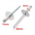 Uxcell 40 Pcs 5mm X 13mm Aluminum Open End Large Flange Blind Rivets