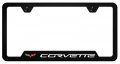 Au-tomotive Gold Inc Officially Licensed Uv Print Logo On Black Polycarbonate Notched License Plate Frame For Corvette C6