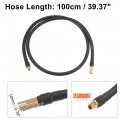 100cm Threaded Tire Inflator Extension Hose Chuck Adapter Air Pump Tube Valve Pipe For Car Truck Bike Mtb Copper Rubber Black
