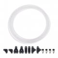 Uxcell Pneumatic 4mm Od Nylon Air Hose Pipe Tube Kit 10m White With Black Push To Connect Fittings