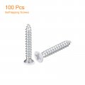 St3x20mm White Screws Self Tapping 100pcs Flat Head Phillips Wood For Woodworking