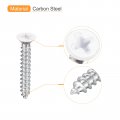 St3x20mm White Screws Self Tapping 100pcs Flat Head Phillips Wood For Woodworking