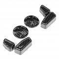 Qiilu Seat Handle Button Trim 6pcs Set Carbon Fiber Pattern Car Side Adjustment Cover Fit For Maserati Ghibli 2014-17 Abs