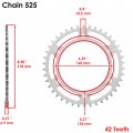 Caltric Rear Wheel Chain Sprocket Compatible With Honda Cbr600 Rr 2007 2008-2023 42 Teeth