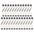 25set Furniture Connectors Kit 12x11 5mm Cam Lock Fitting With M6x40mm Dowel Fastener And Flat Plastic Cap 3-in-1 Fixing Screws 