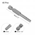 Uxcell 40 Pcs 1 4 6 3mm Hex Shank Magnetic H2 Hexagon Torx Screwdriver Bits