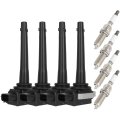 Ignition Coils Compatible 2007-2017 For Nissan Tiida 1 8l L4 2007-2009 Sentra 2 0l 3-pins Coil Packs Replacement Uf591 4 With 4