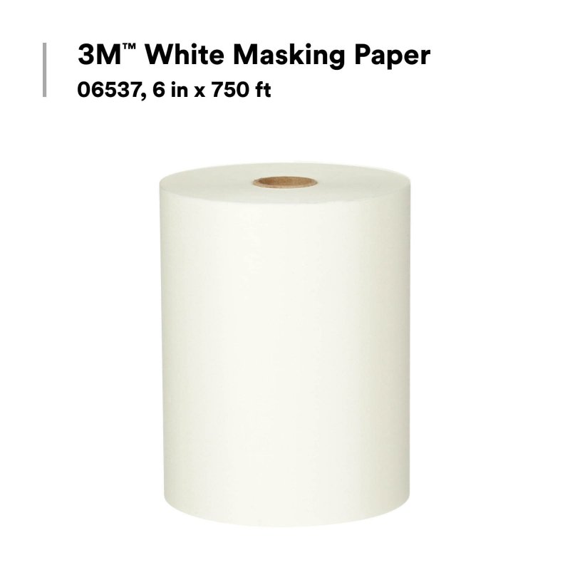 3m White Masking Paper 06537 Heat Resistant Flexible Lint Free 6 In X 750 Ft