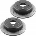 Motorbymotor 316mm Rear Brake Kit Rotors And Ceramic Pads Fits For 2007-2017 Jeep Wrangler 2018 Jk E-coating Drilled Slotted 